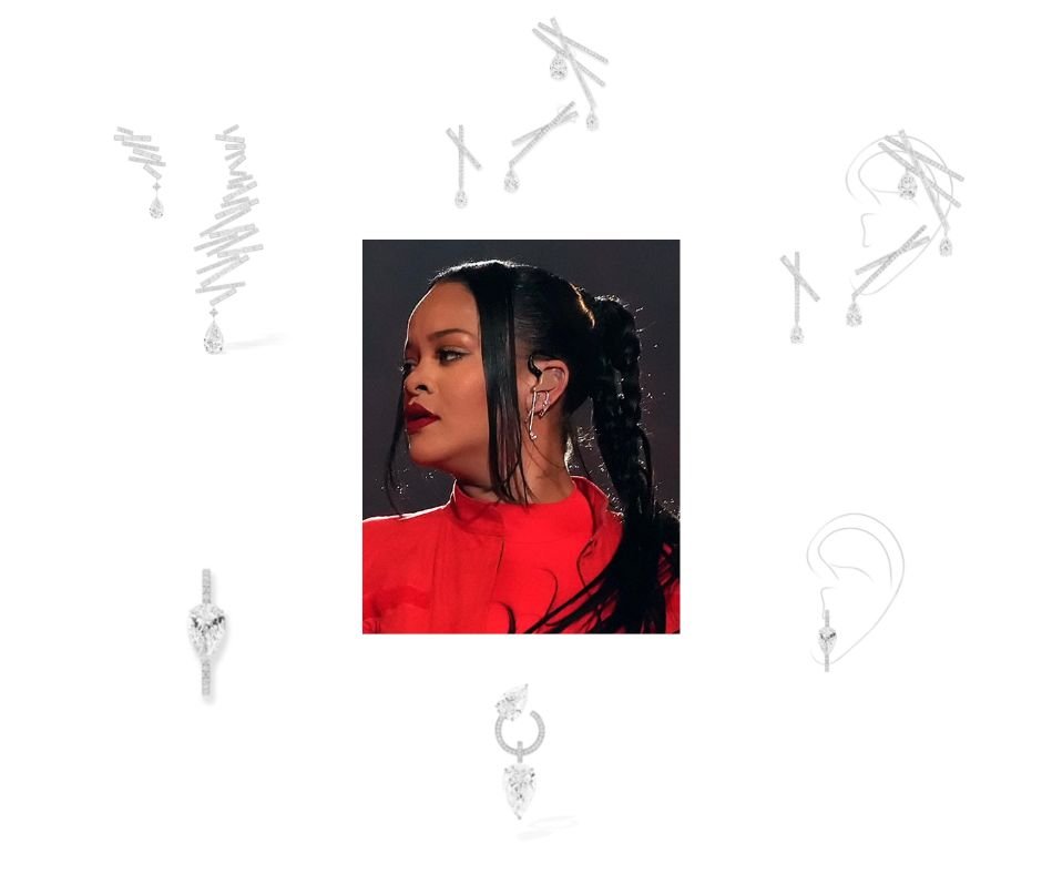 El look de Rihanna en la Super Bowl: un mono y una capa roja