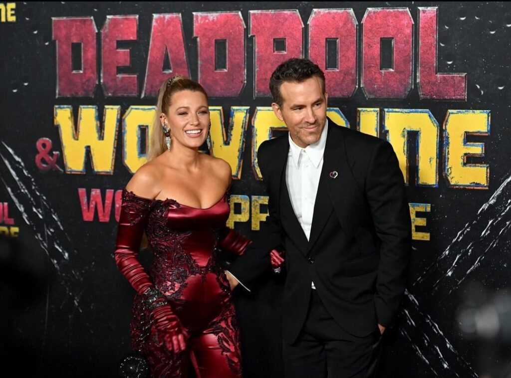 Blake Lively y Ryan Reynolds en la premier de Deadpool & Wolverine