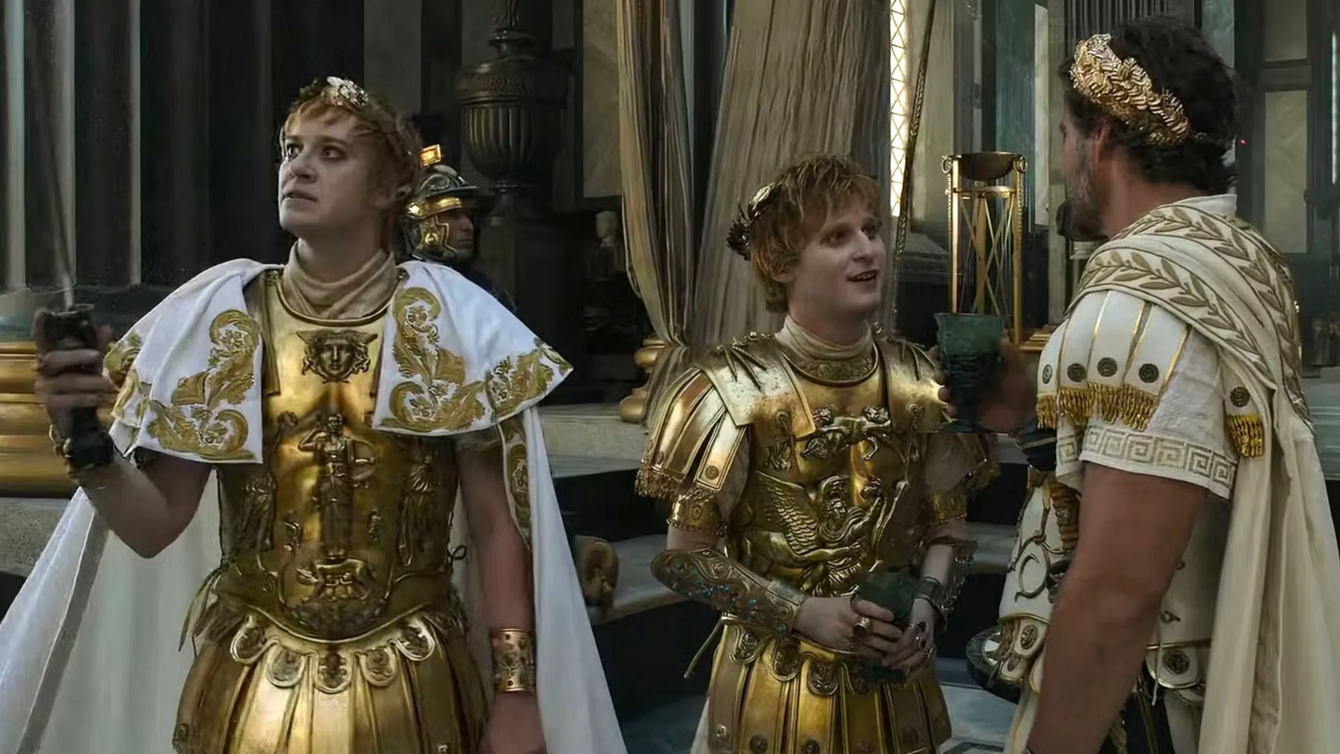 ¿Qué emperadores aparecen en Gladiador 2?