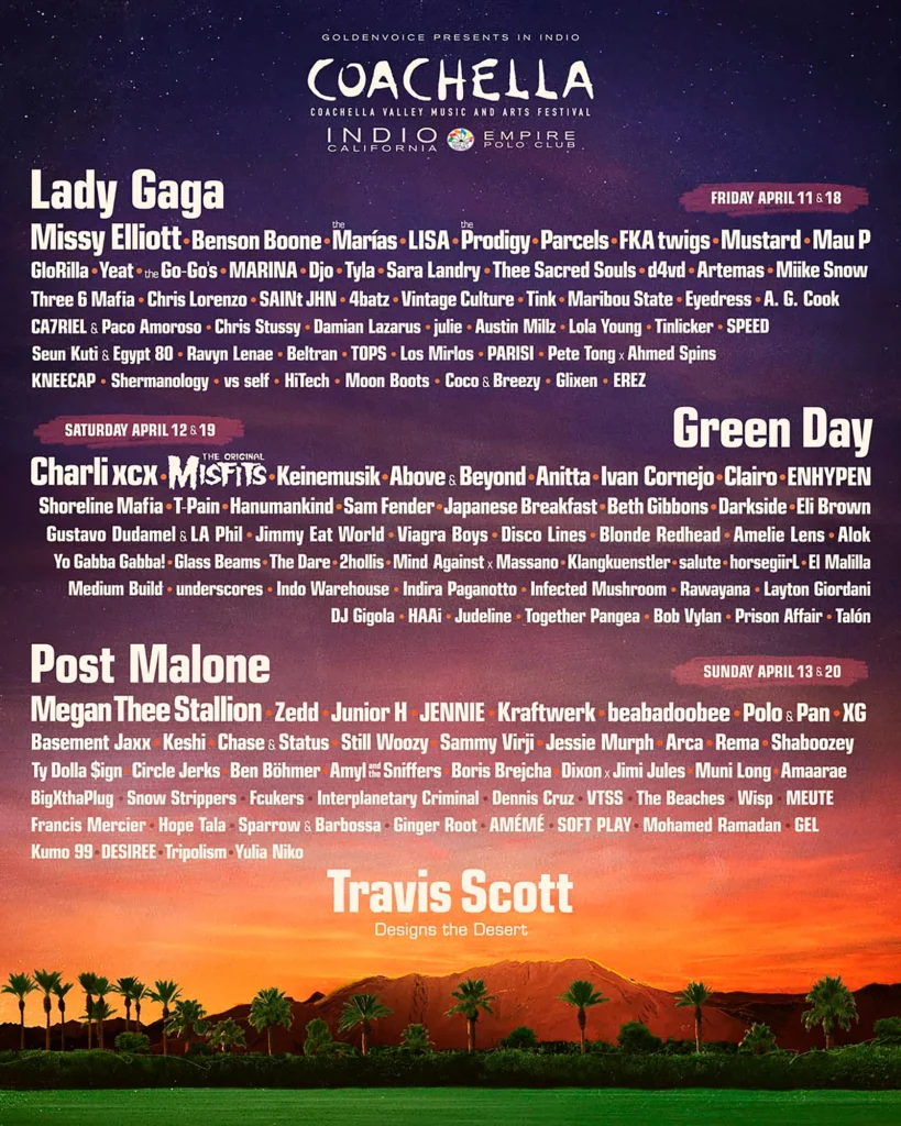 Line up Coachella 2025