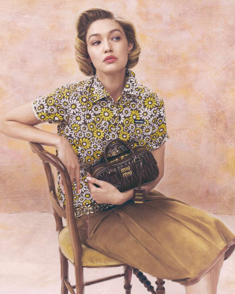 Gigi Hadid en Miu Miu