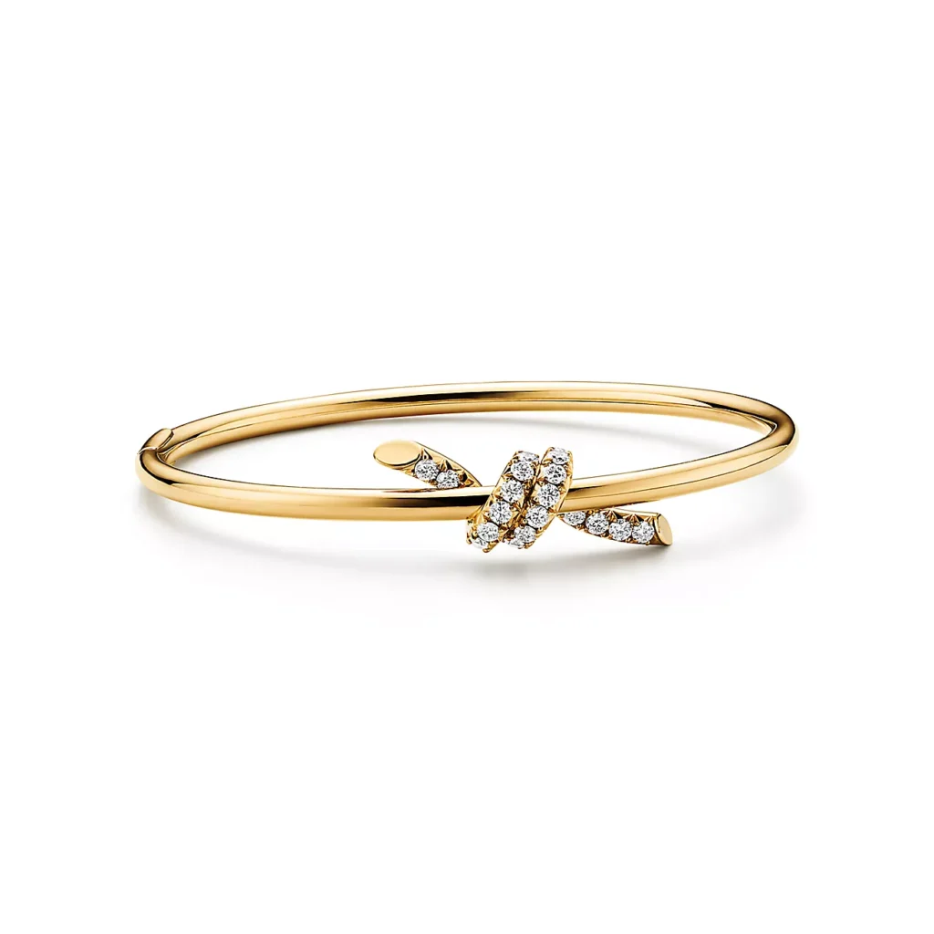 Brazalete Tiffany Knot en oro amarillo con diamantes